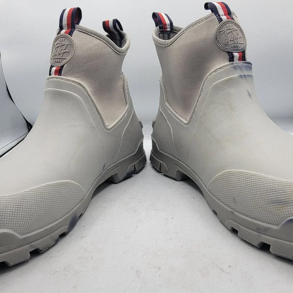 Tommy Hilfiger Womens Size 9 Gray Candid Short Rain Boots Outdoors